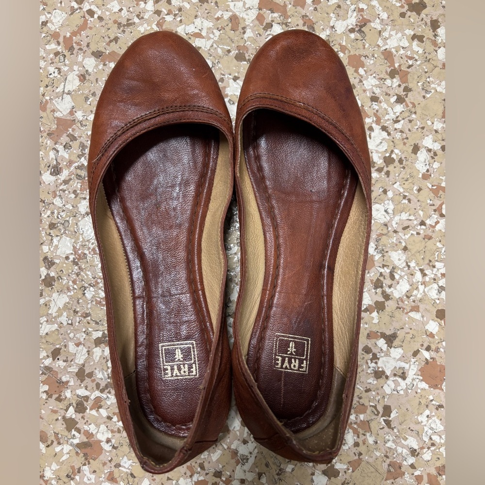 Frye Carson Flats Shoes Ballet Skimmer Italian Leather Comfy